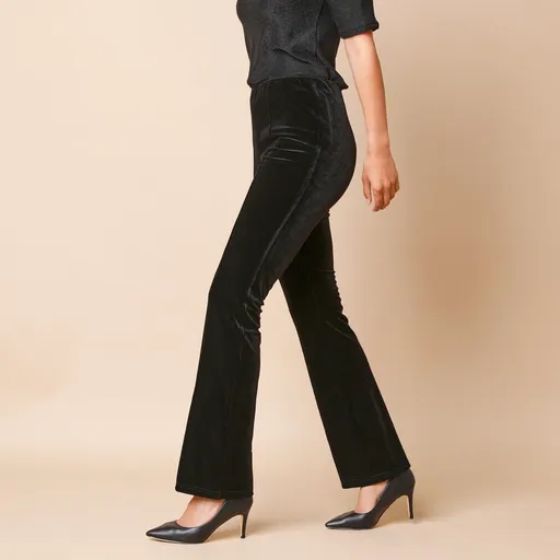 Velúrové bootcut legíny s pružným pásom