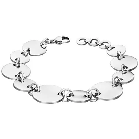 Náramok z chirurgickej ocele s veľkými a malými kruhmi, strieborná farba