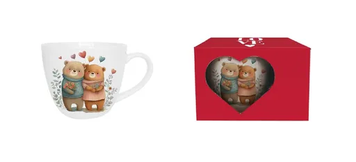 DUO - Hrnček 460ml BEARS 2, v darčekovej krabičke, porcelán