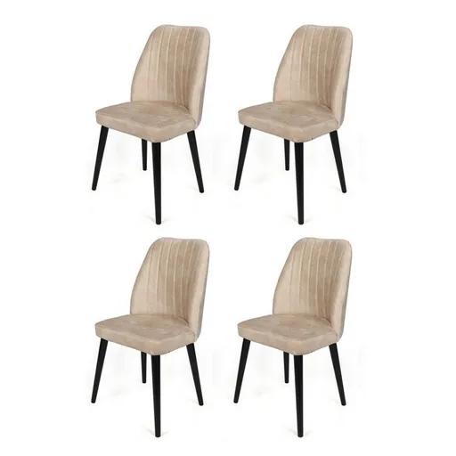 Súprava jedálenských stoličiek Alfa Cream and Black, 4 ks