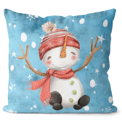 Vankúš Snehuliak (Veľkosť: 55 x 55 cm)