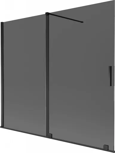 MEXEN/S - Velar dvojkrídlová posuvná vaňová zástena 180 x 150, grafit, čierna 896-180-000-41-70