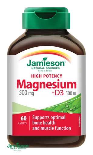 Jamieson Hořčík 500 mg s vitaminem D 500 IU 60 tabliet