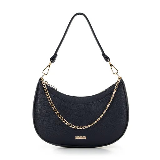 Damska torebka bagietka z łańcuszkiem granatowa 29-4Y-602-7