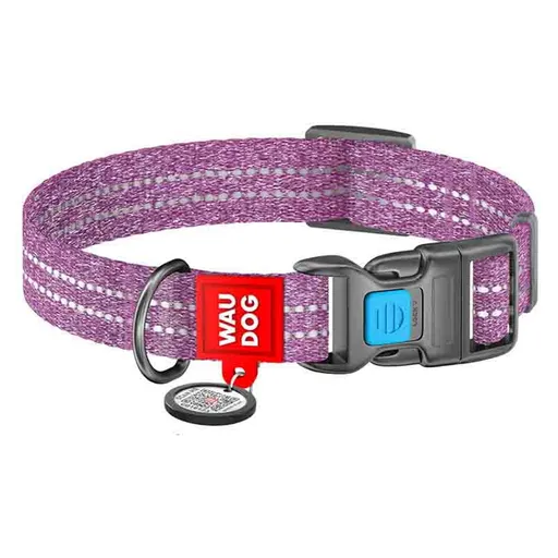 WAUDOG Re-cotton Bavlnený obojok pre psov fialový 1 kus, Veľkosť: S