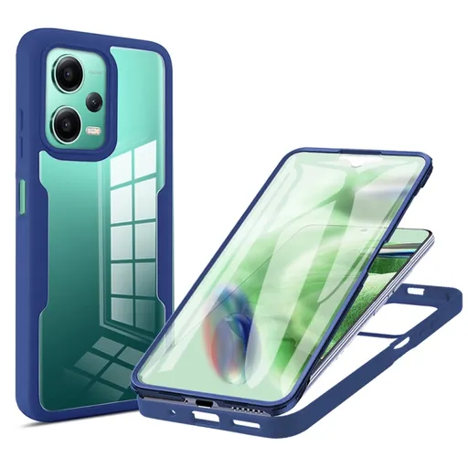 DUAL Obojstranný kryt s fóliou Xiaomi Redmi Note 12 5G / Poco X5 5G modrý