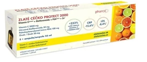 Zlaté Céčko Protect 2000 ampuly s príchuťou 5 x 25 ml