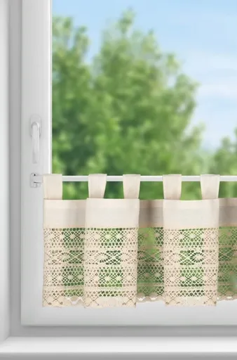 ArtFir Krátka záclona MADDELINE PU | svetlobéžová 150 x 35 cm