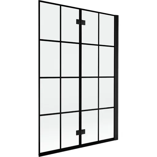 MEXEN - MIST vaňová zástena 120x150 cm 6mm 2-s, čierna, dekor, pravá 8A9-120-002-70-77-P