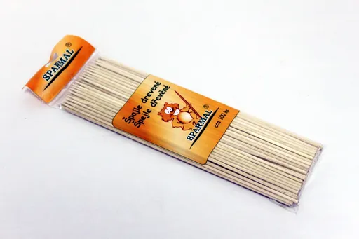 SPARMAL - Špajle drevené s hrotom 25cm, balenie 100ks