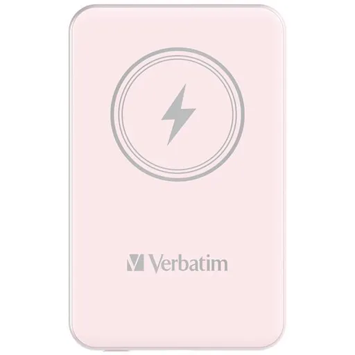 VERBATIM Powerbanka Charge 'n' Go, Magnetická, 5000 mAh, USB-C, Ružová