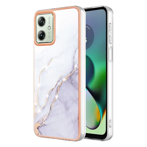 IMD MARBLE Ochranný kryt pre Motorola Moto G54 5G / G54 Power Edition 5G WHITE