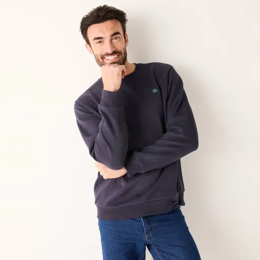 Hrejivá mikina s okrúhlym výstrihom a výšivkou