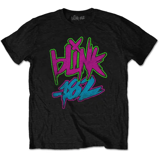Blink 182 tričko Neon Logo Čierna XL