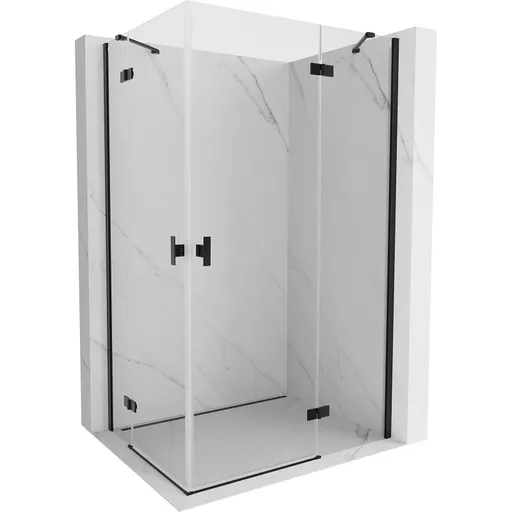 MEXEN/S - Mist H Duo sprchovací kút dvere krídlové 75 x 95, transparent, čierna 8A5-075L-095P-70-00
