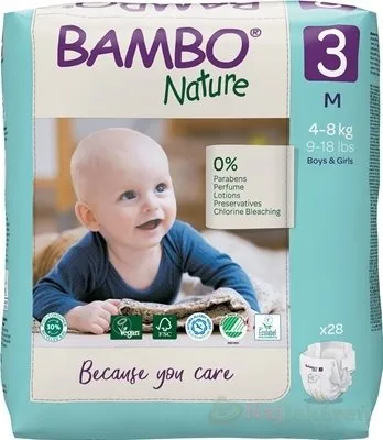 BAMBO 3 (4-8 kg) detské plienky priedušné 28 ks