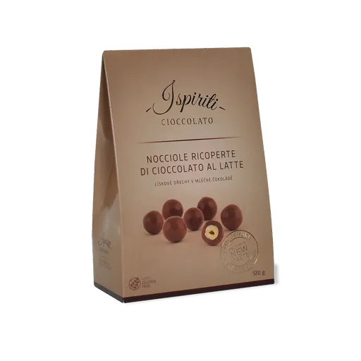 ISPIRITI Lieskové orechy v mliečnej čokoláde 120 g