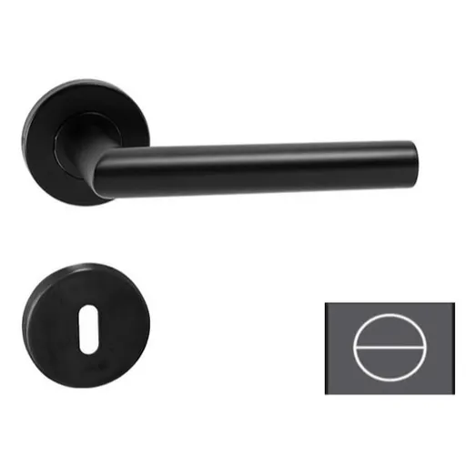 Kľučka Naturel Favorit-R, čierna, WC gombík FAVORITREBWC