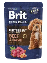 Brit Premium Dog Fillets Gravy Beef&Carrot 85g