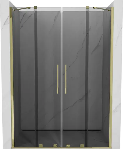MEXEN/S - Velar Duo posuvné sprchové dvere 160, grafit, zlatá 871-160-000-42-50