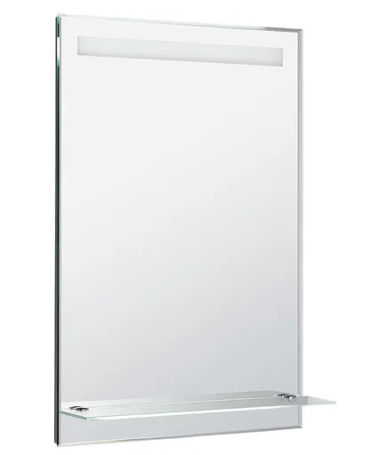 AQUALINE - Zrkadlo s LED osvetlením a policou 60x80cm, gombíkový vypínač ATH53