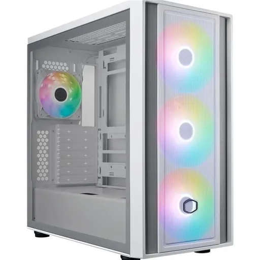 Cooler Master case MasterBox 600, ATX, Priehľadná bočnica, 3x 140mm ARGB Fan, 1x 120mm ARGB Fan, ARGB Hub, Biela