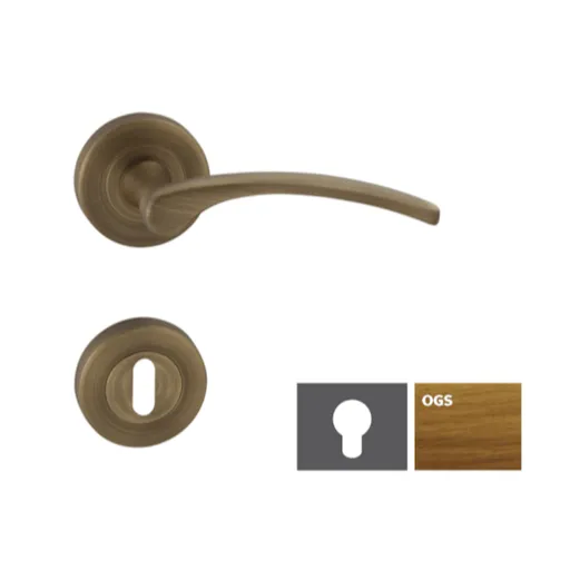 Kľučka LAURA2-R, bronz česaný matný, WB LAURA2ROGSWB