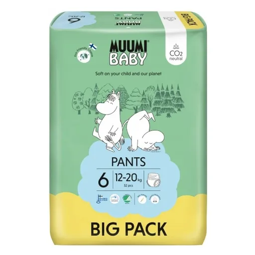 MUUMI BABY Walkers 6 Junior 12-20 kg nohavičkové eko plienky 52 ks