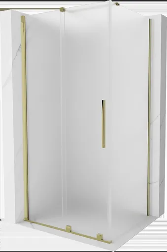 MEXEN/S - Velár sprchovací kút, posuvné dvere 110 x 90, dekor, zlato 871-110-090-31-50
