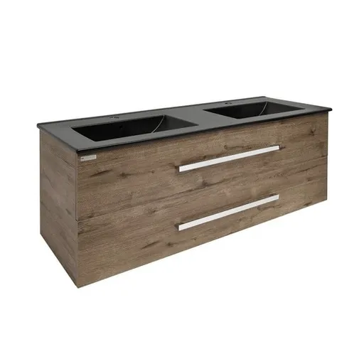 Kúpeľňová skrinka s umývadlom SAT Cube Way 120x53x46 cm dub wellington mat CUBE461202DWMODC