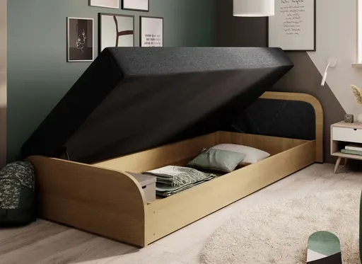 ArtElta Jednolôžková posteľ PARYS hnedá | 80 x 190 cm Farba: Pravá / Sawana 14