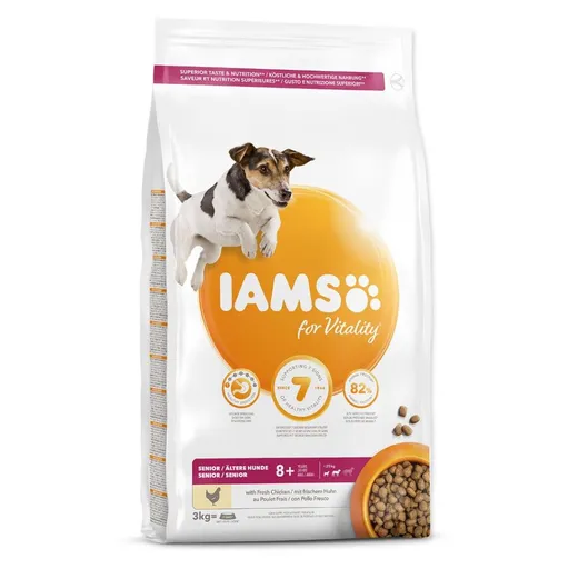 IAMS Dog Senior Small & Medium Chicken granule pre psov 1 kus, Hmotnosť balenia (g): 3 kg