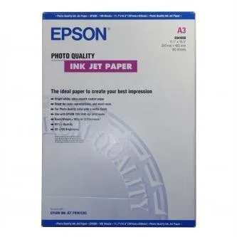 Epson Photo Quality InkJet Paper S041068 C13S041068, 105 g/m2, A3, 100ks, matný, biely, foto papier