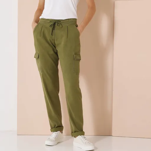 Vzdušné plátené cargo nohavice