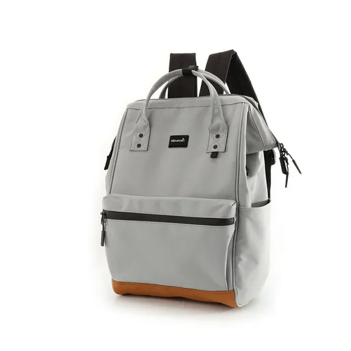 Sivý priestranný dámsky ruksak s USB portom na nastaviteľných popruhoch - Himawari