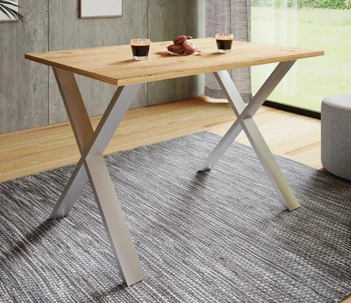 VCM Jídelní stůl Xona 80x80 X-nohy, dub medový