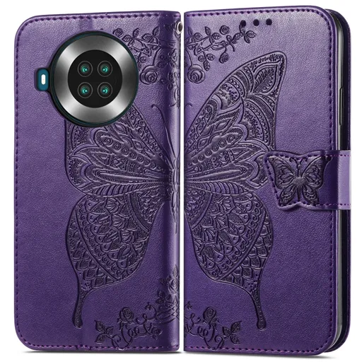ART Peňaženkový kryt Cubot Note 20 / Note 20 Pro BUTTERFLY fialový