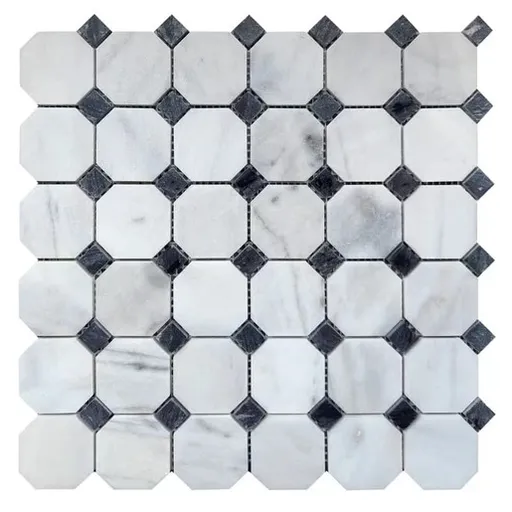 Kamenná mozaika Premium Mosaic Stone calacatta 30x30 cm leštěná STMOSOCTACA