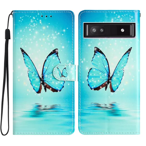 ART Peňaženkový kryt pre Google Pixel 9a BLUE BUTTERFLY