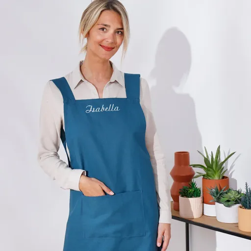 Japonská bavlnená zástera s výšivkou