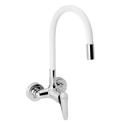 Novaservis Titania Iris New drezová batéria so silikónovým ramienkom 100 mm biela-chróm 94484,0b 94484.0B