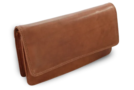 Tmavo hnedá kožená listová kabelka s popruhom 214-7071-47