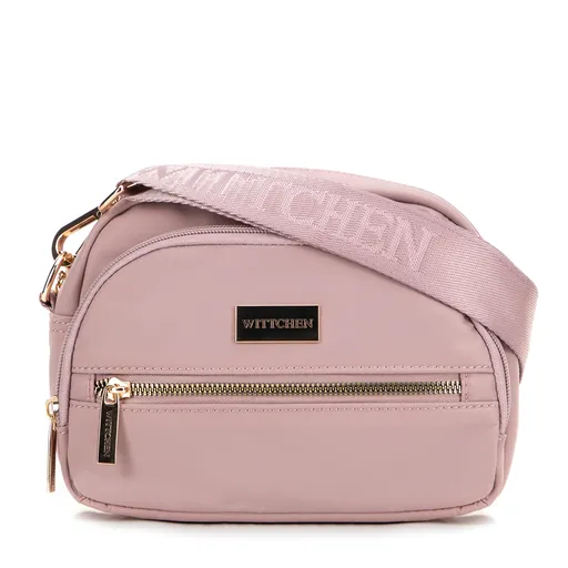 Dámska dvojkomorová kabelka z nylonu ružová