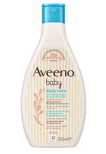 Aveeno Baby Daily Care Hair & body wash umývací gél na telo a vlásky pre deti 250 ml