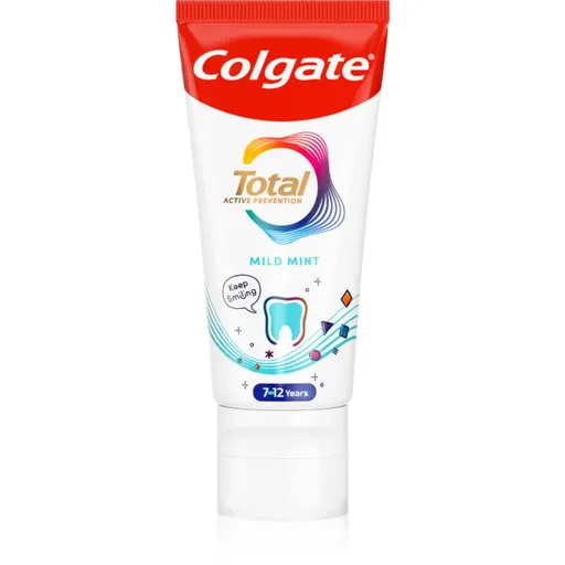 Colgate Total Junior Active Prevention Mild Mint zubná pasta pre dôkladné vyčistenie zubov a ústnej dutiny 50 ml