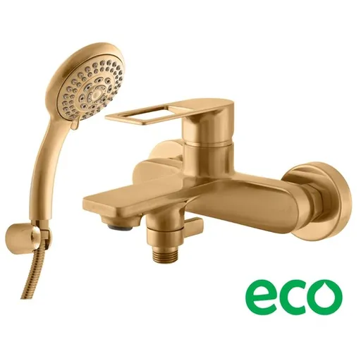 Vaňová batéria RAV SLEZÁK Nil so sprchovacím setom 150 mm kartáčovaná zlatá NL254.5/1ZK