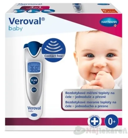VEROVAL Baby Bezdotykový infračervený teplomer digitálny strieborný 1ks