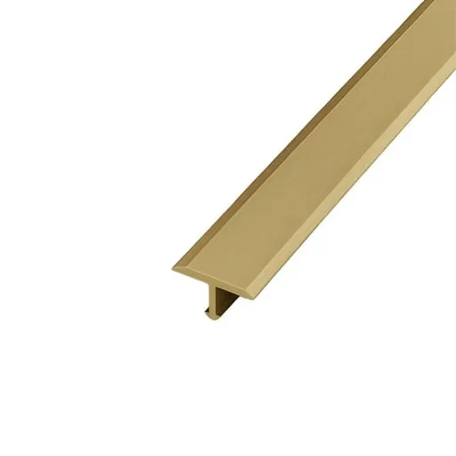 Lišta deliaca "T" Eviso žltá kartáčovaný, mosadz dĺžka 270 cm, výška hrany 2 mm, FLMT0214C