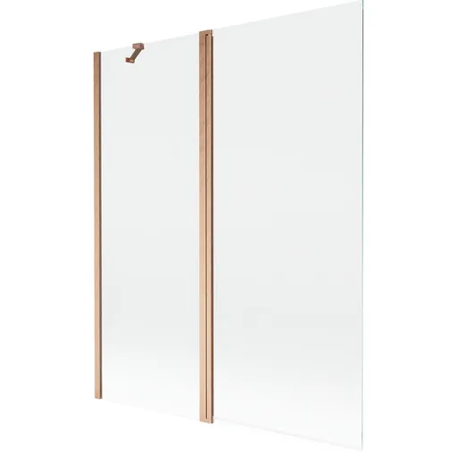 MEXEN - MIST vaňová zástena 140x150 cm 6mm f+s, meď kartáčovaná, číra 8A9-140-011-65-00