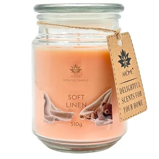 Arome Sviečka 510 g, v skle, Soft Linen
